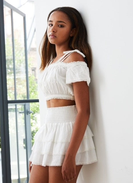 TH White Ruffle Skirt