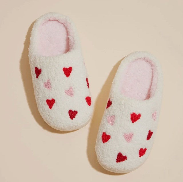 LH White Heart Slippers