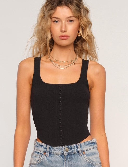 HL Black Knit Corset Top