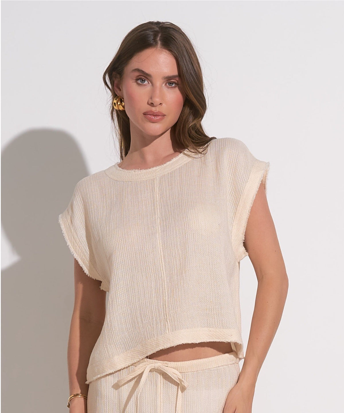 EL Cream Cap Sleeve Top