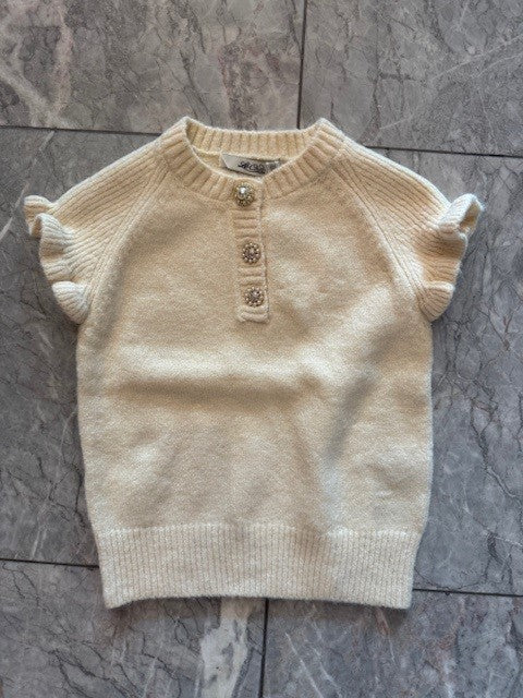 LC Vanilla Ruffle Sweater Top