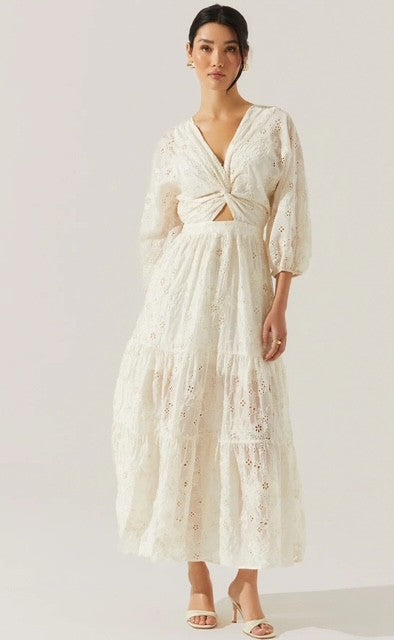 AS White Eyelet Maxi Dress