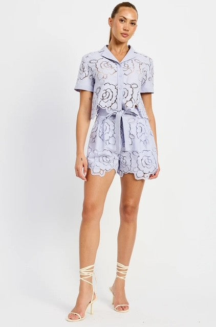 ES Lilac Eyelet Short