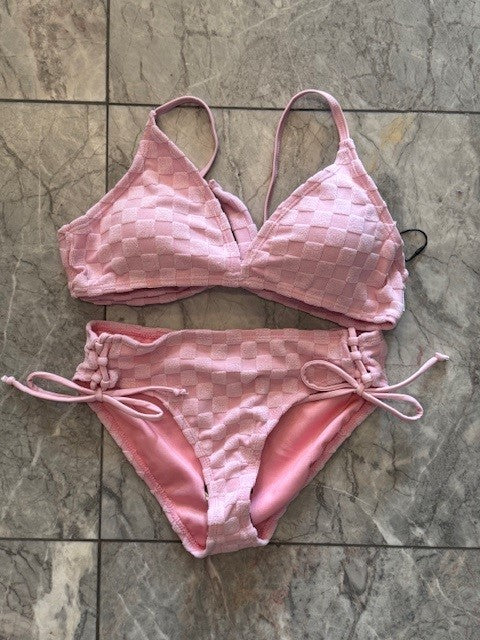 LI Pink Terry Bikini Set