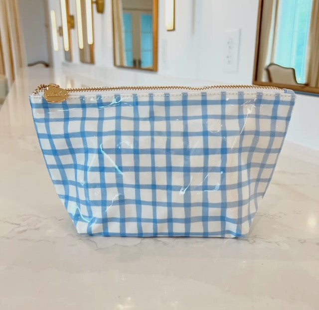 KZ Blue Gingham Pouch