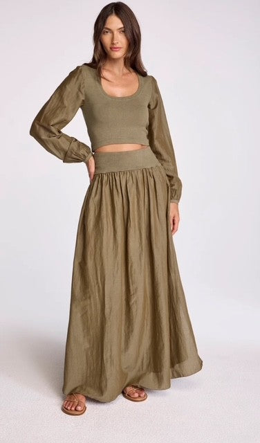 SU Olive Contrast Top