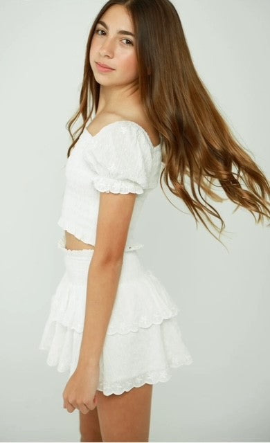 SL White Ruffle Skirt