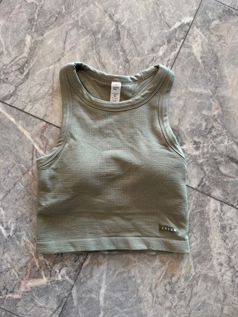 CY Olive High Neck Tank