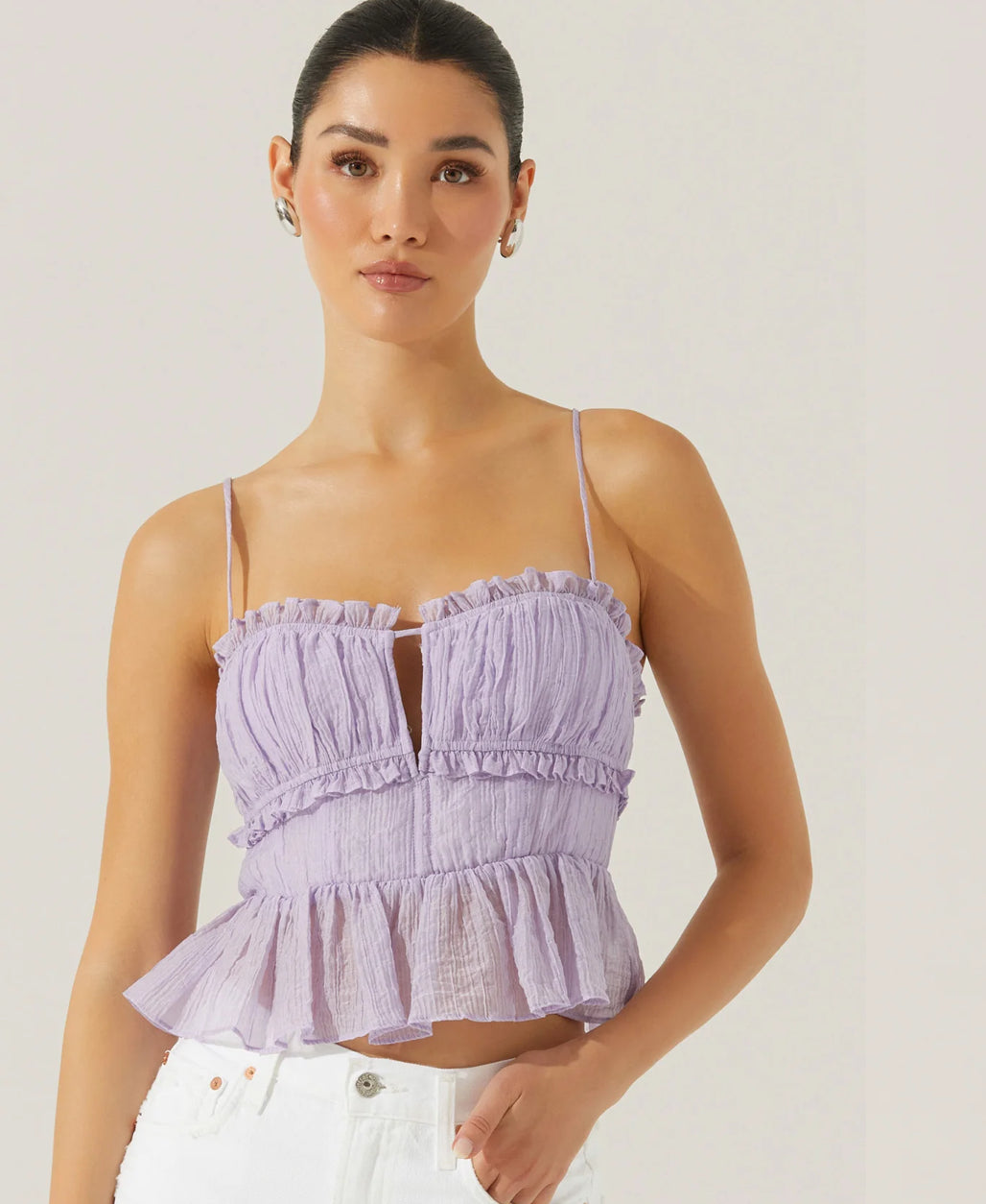 AS Lilac Peplum Top