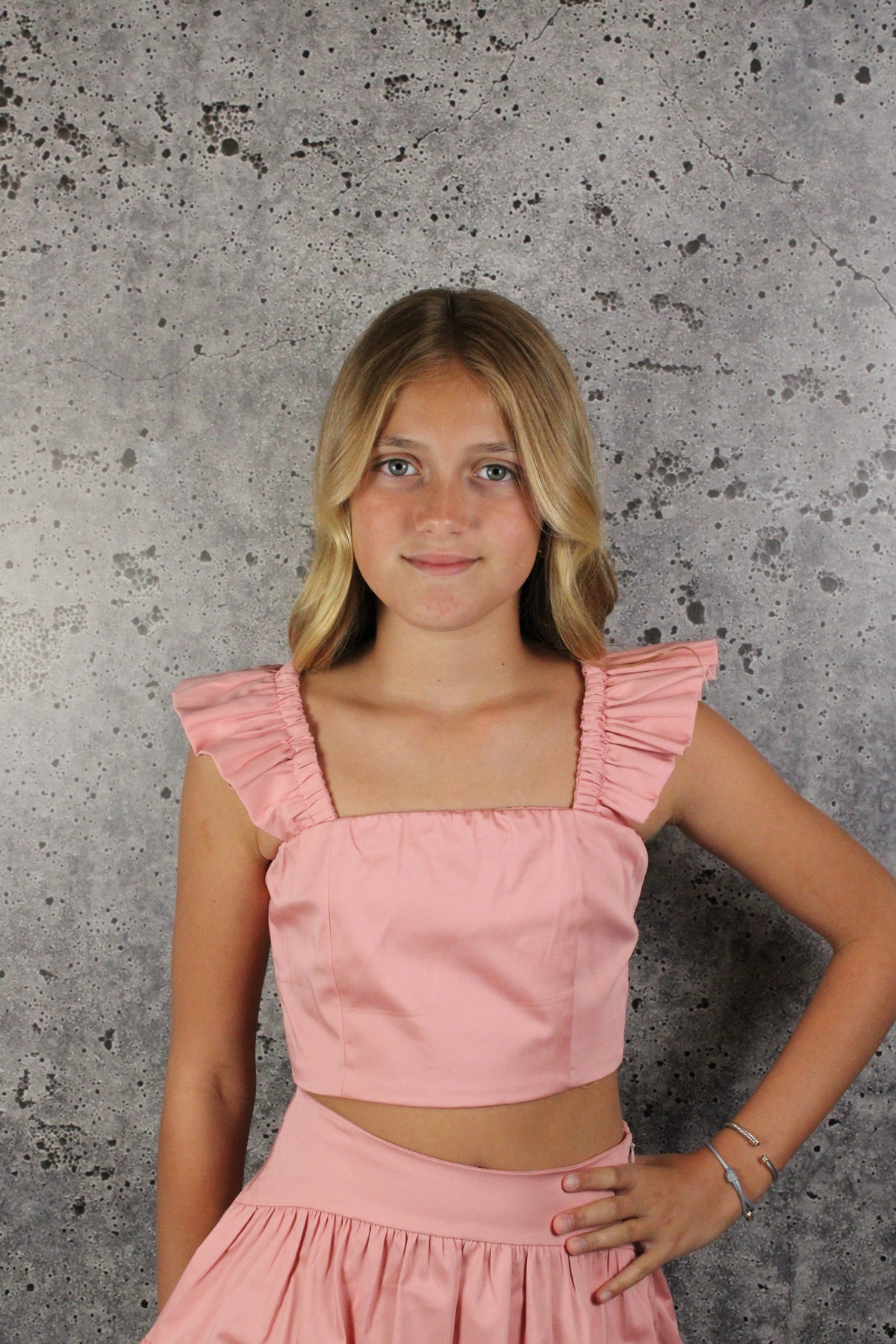 IS Pink Ruffle Bubble Top