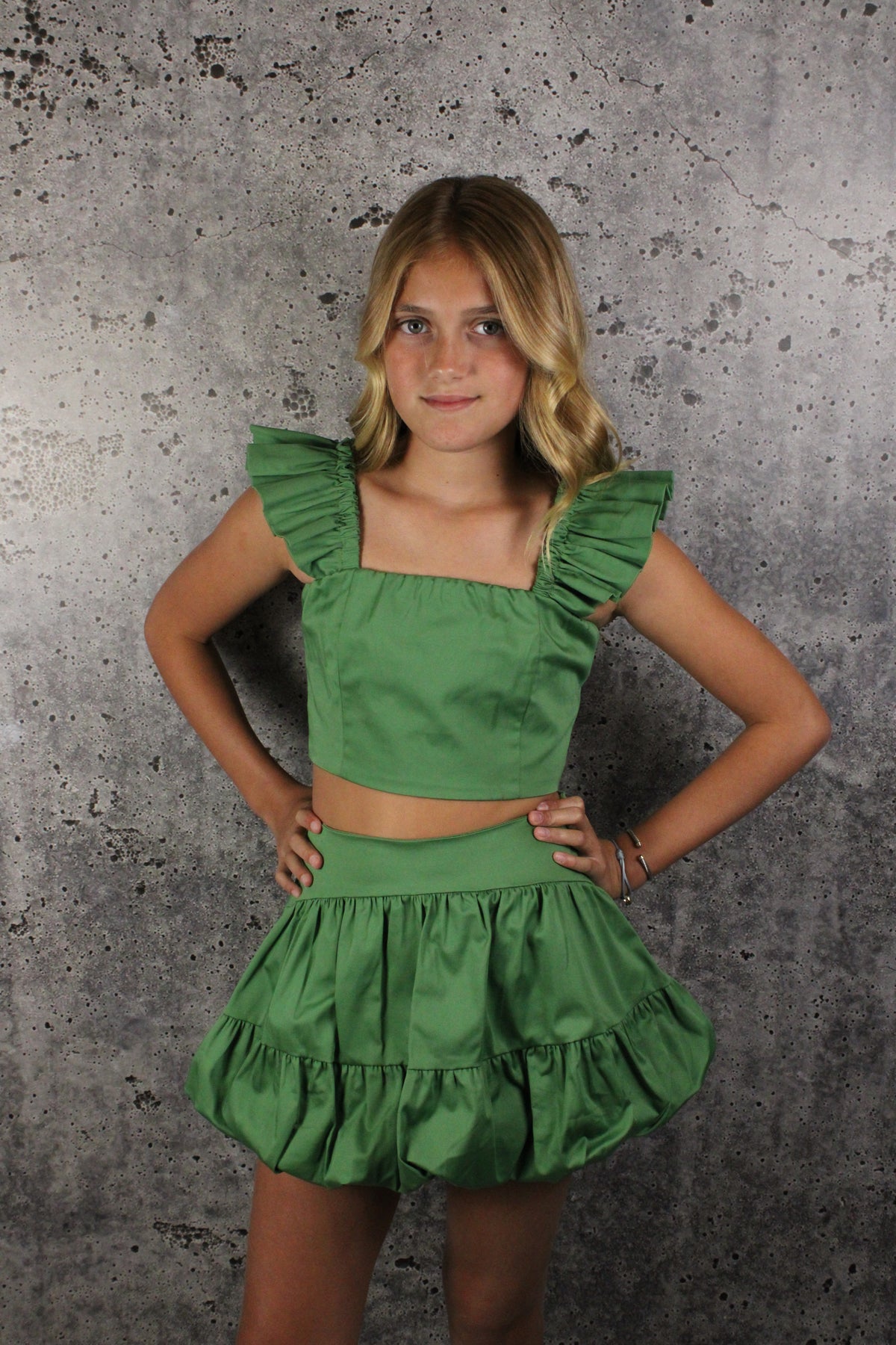 IS Green Bubble Skirt