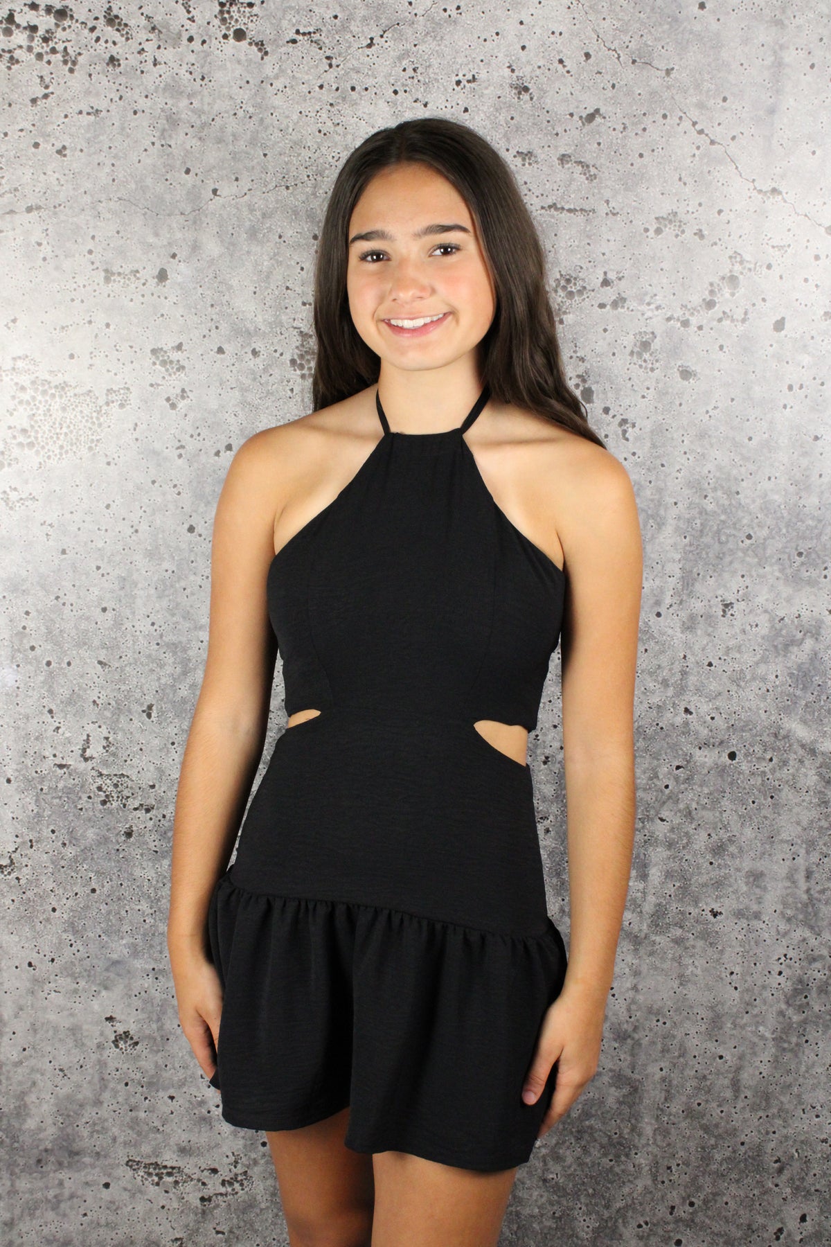 IS Black Halter Cutout Dress