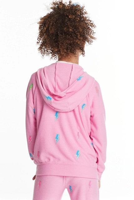 CH Kids Pink Glitter Bolt Hoodie - IF SO 