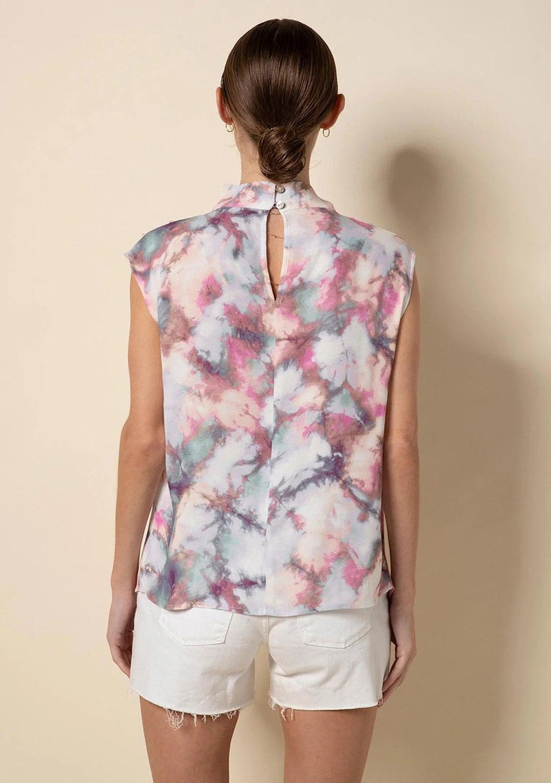 TA Pink Abstract Print Mock Neck Top - IF SO 