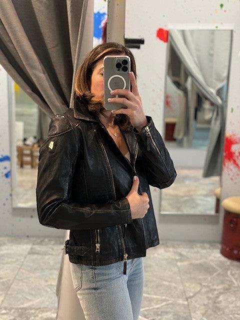 MA Washed Black Leather Jacket - IF SO 