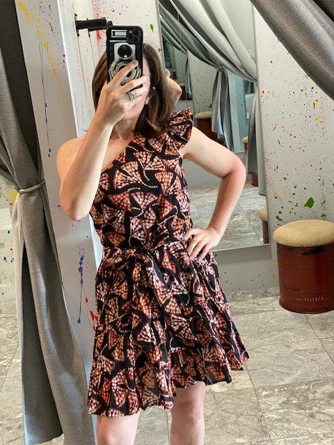 KG Black/Orange Leaf Print Dress - IF SO 