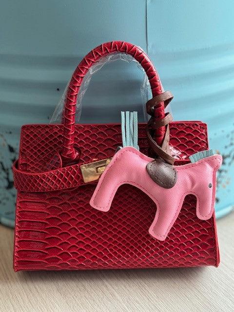 ZG Red Croc Pony Handbag - IF SO 