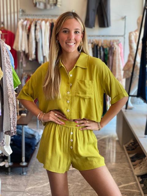 CH Mustard Button Down Top - IF SO 