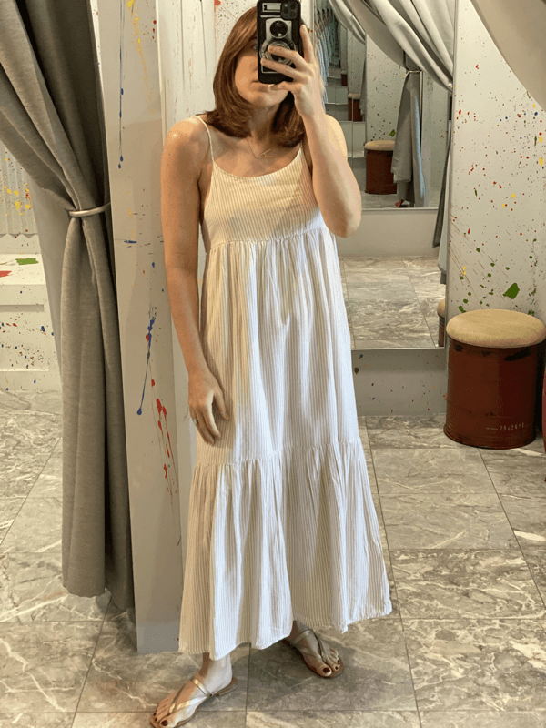 EL Beige/White Stripe Maxi Dress - IF SO 