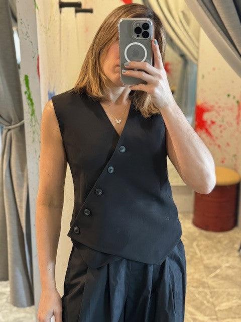 SU Black Asymmetrical Vest - IF SO 