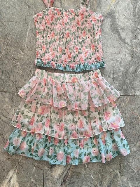 GL Colorblock Floral Skirt - IF SO 