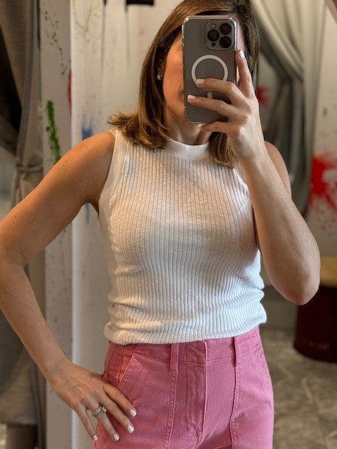 PS White Ribbed Tank Top - IF SO 