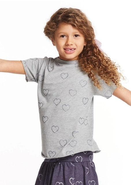 CH Kids Grey Glitter Heart Top - IF SO 