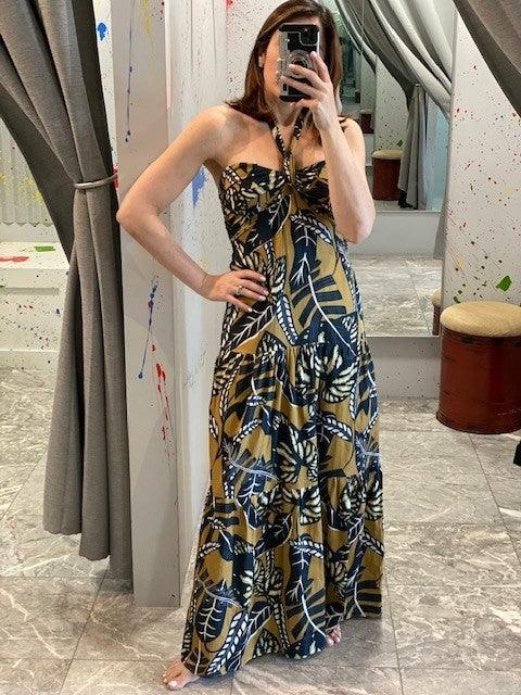 KG Mustard Print Maxi Dress - IF SO 