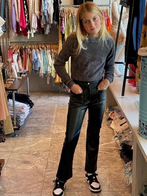 MAY Black Faux Leather Pant - IF SO 