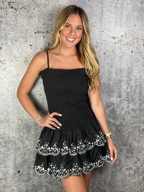 IS Black Smocked Dress - IF SO 