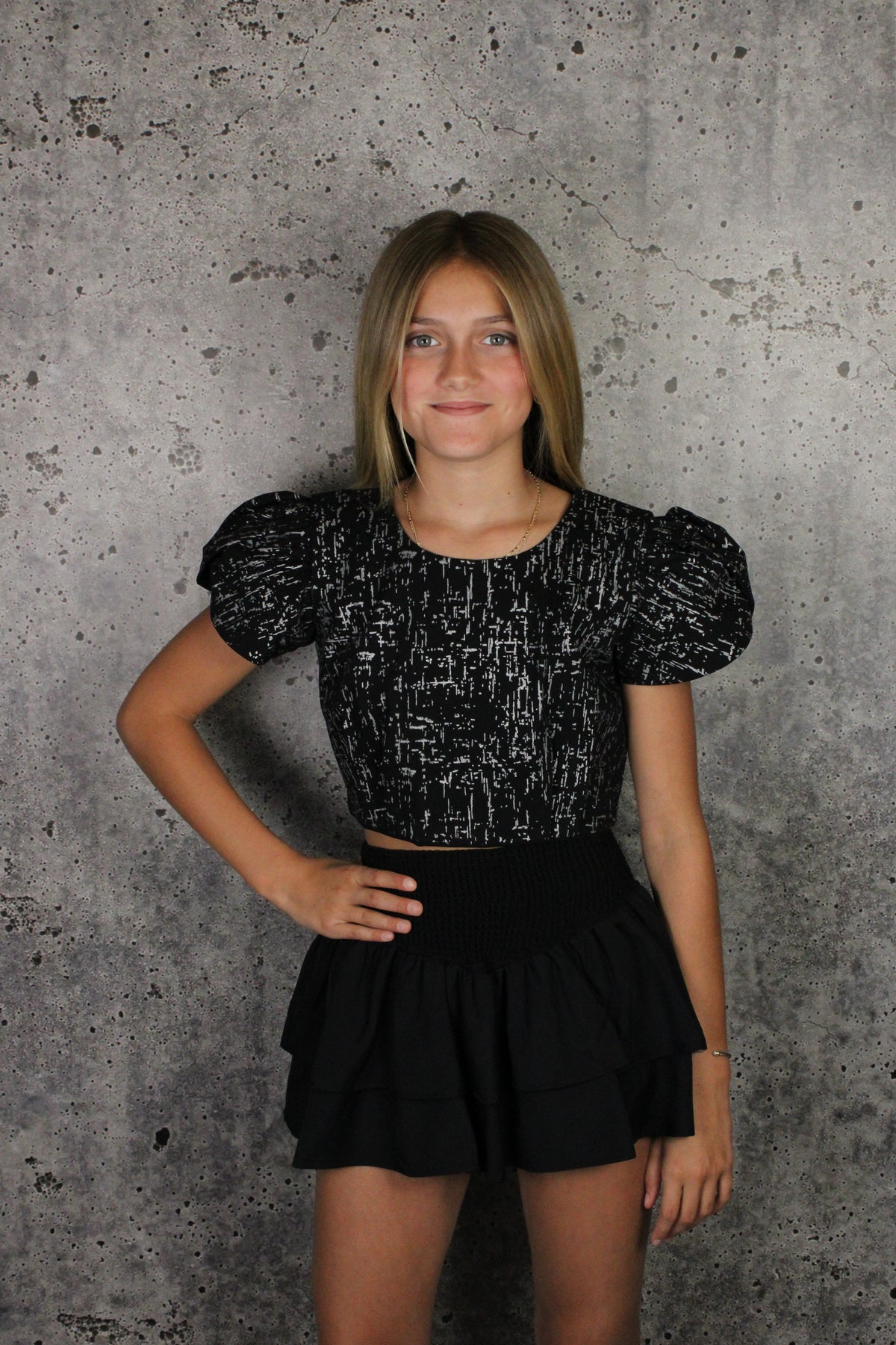 IS Black Ruffle Skort