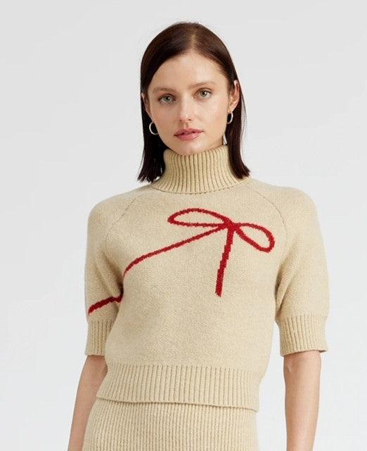 ES Beige Bow Sweater - IF SO 