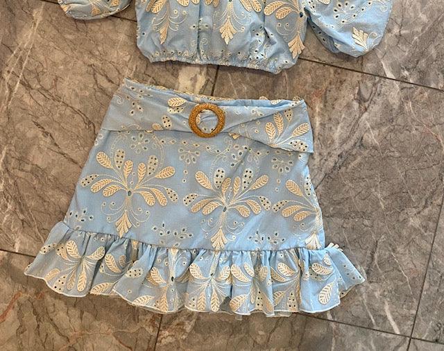 DA Baby Blue Eyelet Skirt - IF SO 