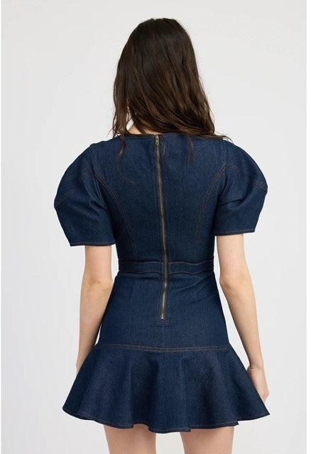 ES Denim Puff Sleeve Dress - IF SO 