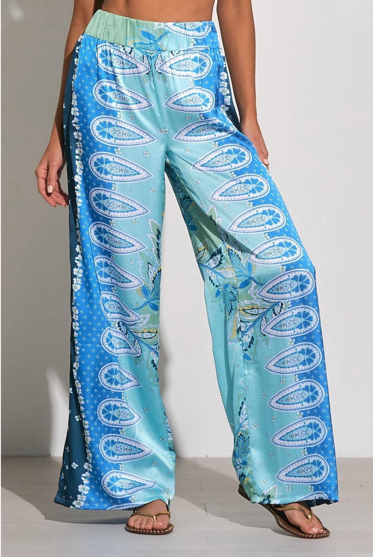 EL Blue Print Silky Pant - IF SO 