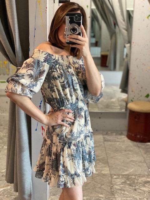 TA Paisley Off Shoulder Dress - IF SO 