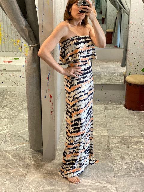 TA Orange/Black Print Maxi Dress - IF SO 