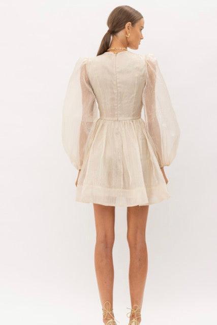 STL Off White Shimmer Bow Dress - IF SO 