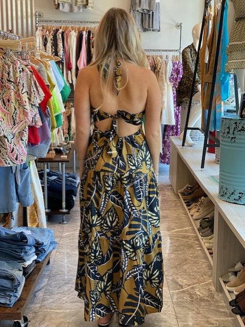 KG Mustard Print Maxi Dress - IF SO 