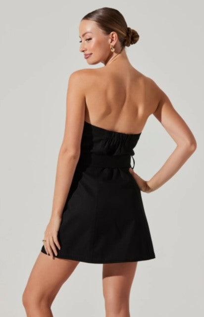 AS Black Strapless Zipper Front Dress - IF SO 