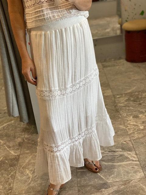 SU White Gauze Maxi Skirt - IF SO 