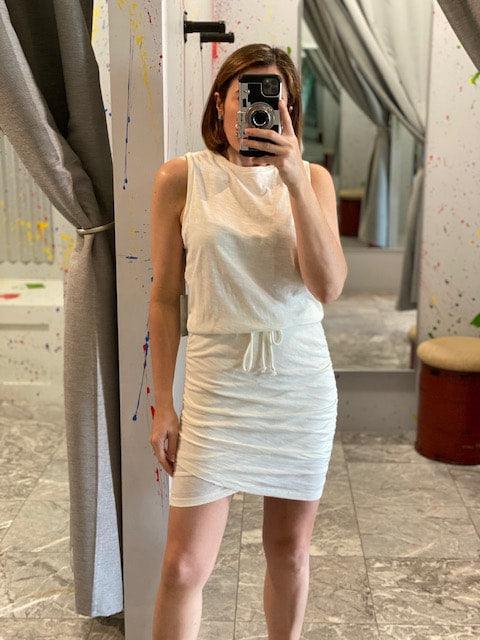 TA White Gathered Dress - IF SO 