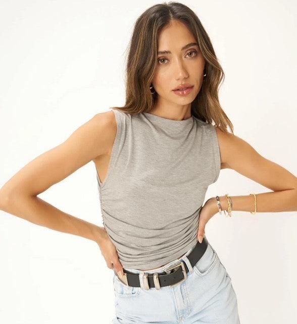 PS Grey Gathered Sides Top - IF SO 