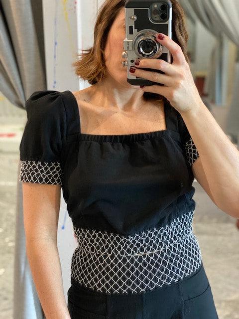 SU Black Top With Waist Detail - IF SO 