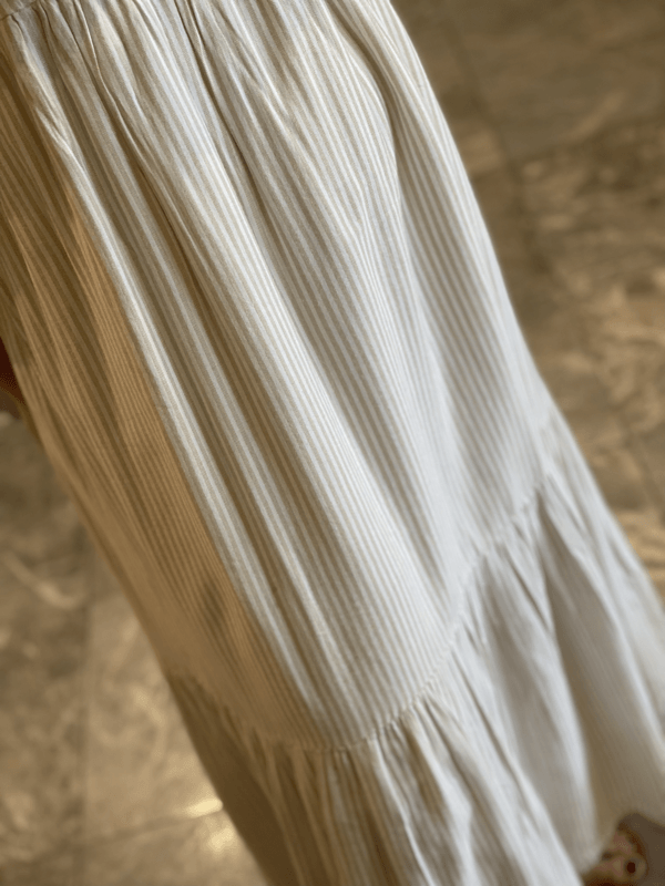 EL Beige/White Stripe Maxi Dress - IF SO 