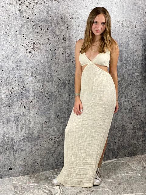 EL Off White Gauze Cutout Dress - IF SO 