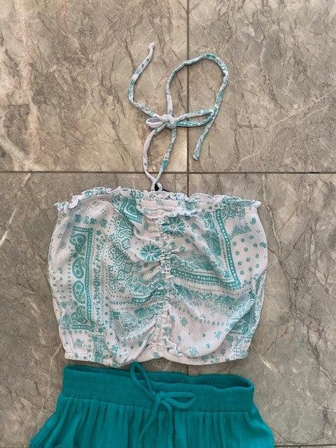 GL Aqua Bandana Print Top - IF SO 