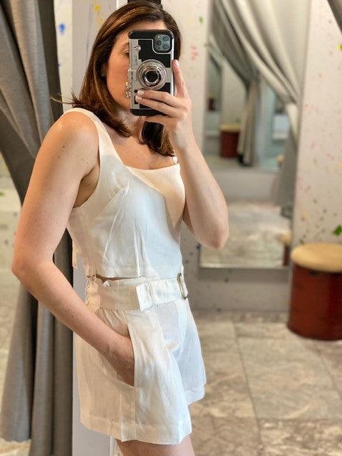 SL White Linen Crop Top - IF SO 