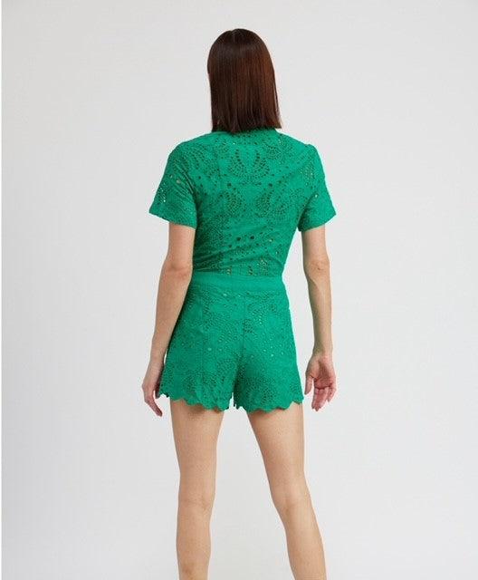 Es Green Eyelet Romper - IF SO 