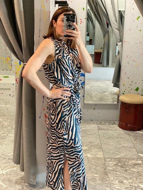 TA Blue Animal Print Maxi Dress - IF SO 